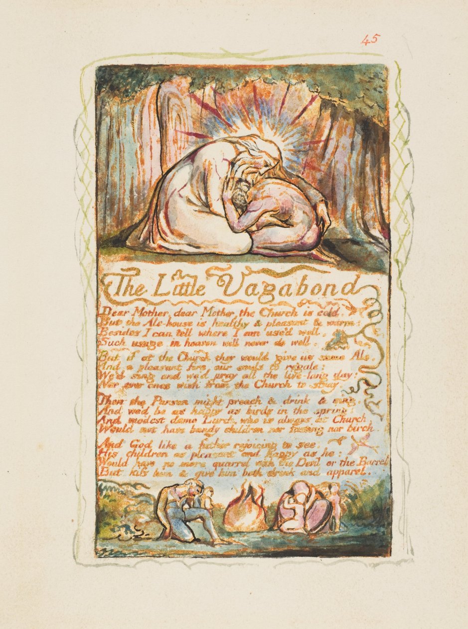 Songs of Innocence and of Experience: The Little Vagabond, ca. 1825. tekijältä William Blake