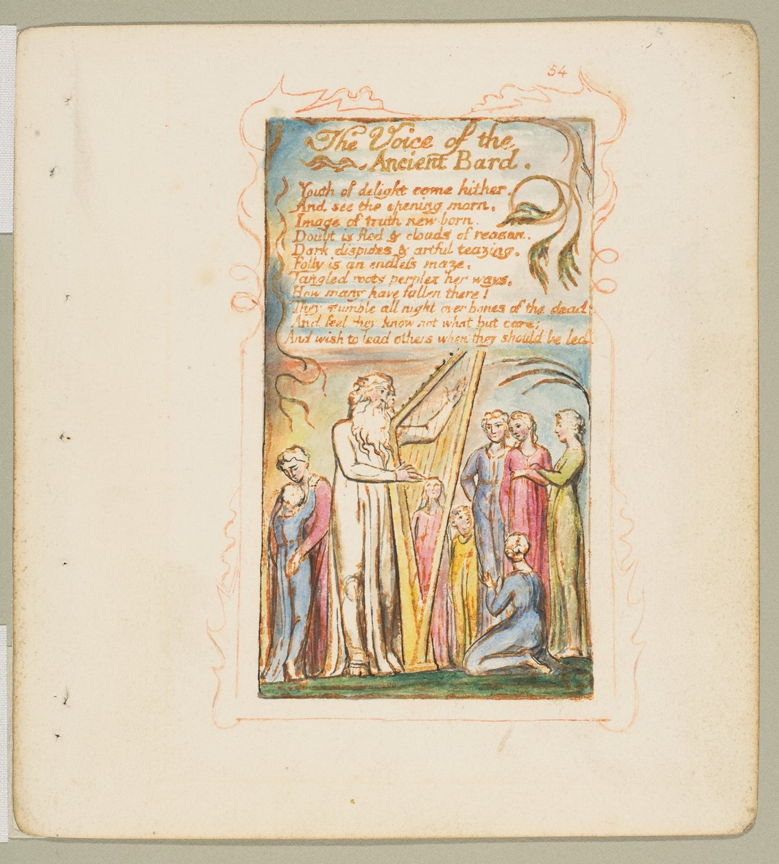 Songs of Innocence and of Experience: Voice of the Ancient Bard, ca. 1825. tekijältä William Blake