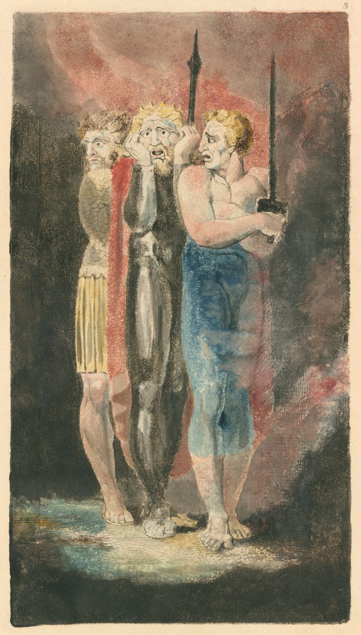 Varkauden, aviorikoksen, murhasodan syyttäjät, n. 17941796. tekijältä William Blake