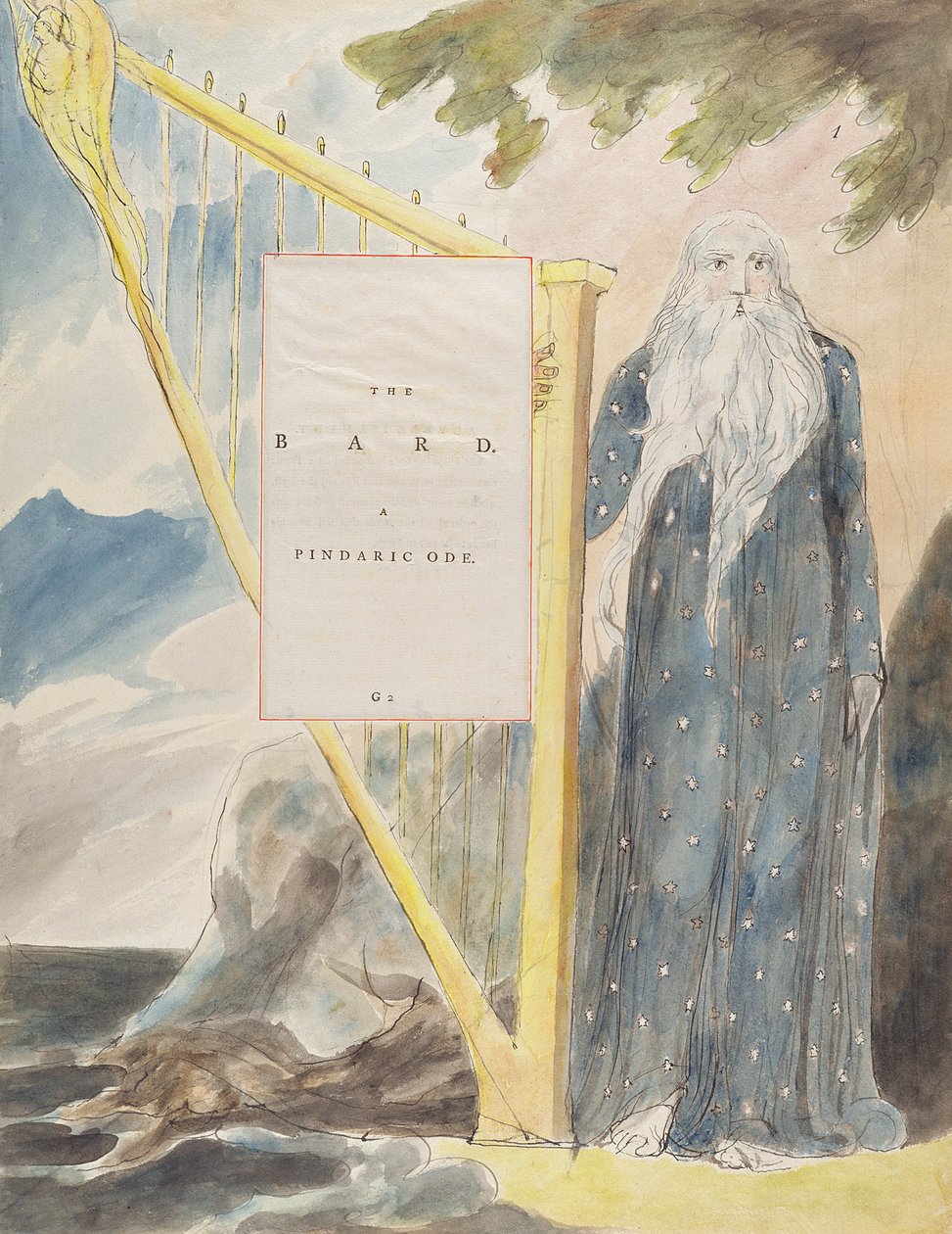 The Bard, Pindaric Ode, teoksesta The Poems of Thomas Gray tekijältä William Blake