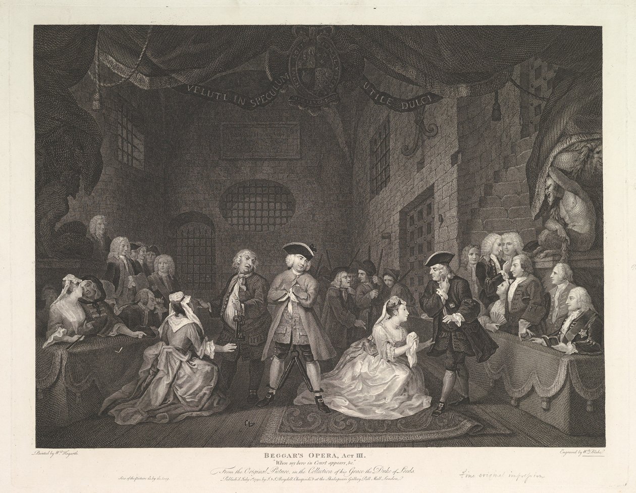 The Beggars Opera, näytös III, 1. heinäkuuta 1790. tekijältä William Blake