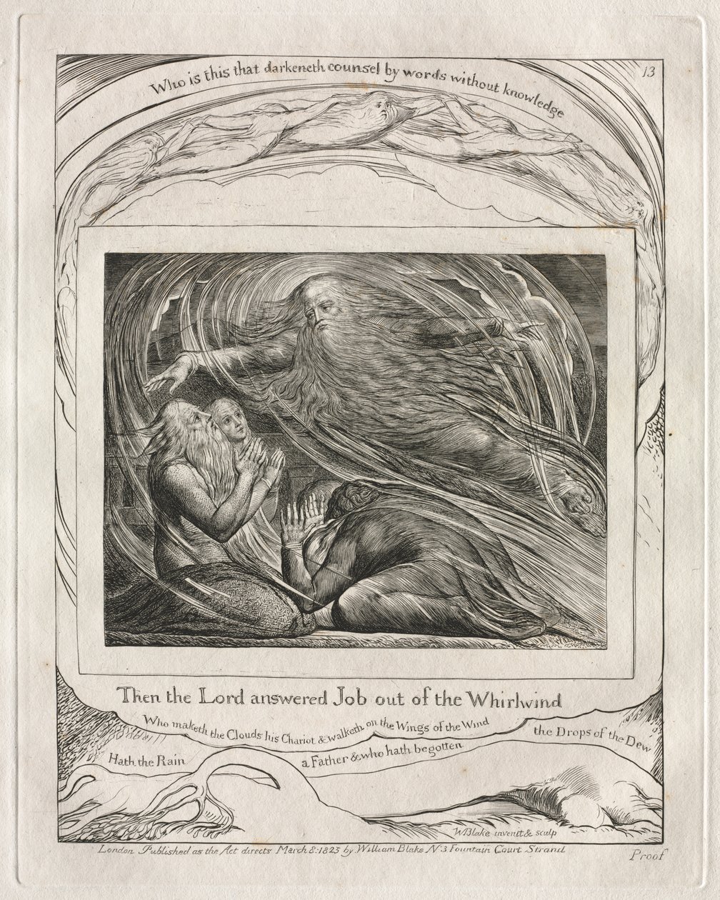 Jobin kirja: Pl. 13, Silloin Herra vastasi Jobille pyörteestä tekijältä William Blake