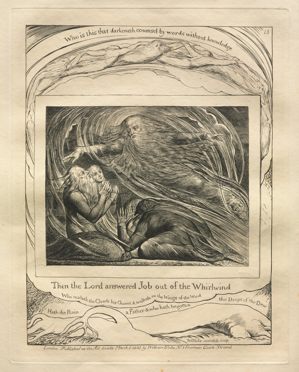 Jobin kirja: Pl. 13, Silloin Herra vastasi Jobille pyörteestä tekijältä William Blake