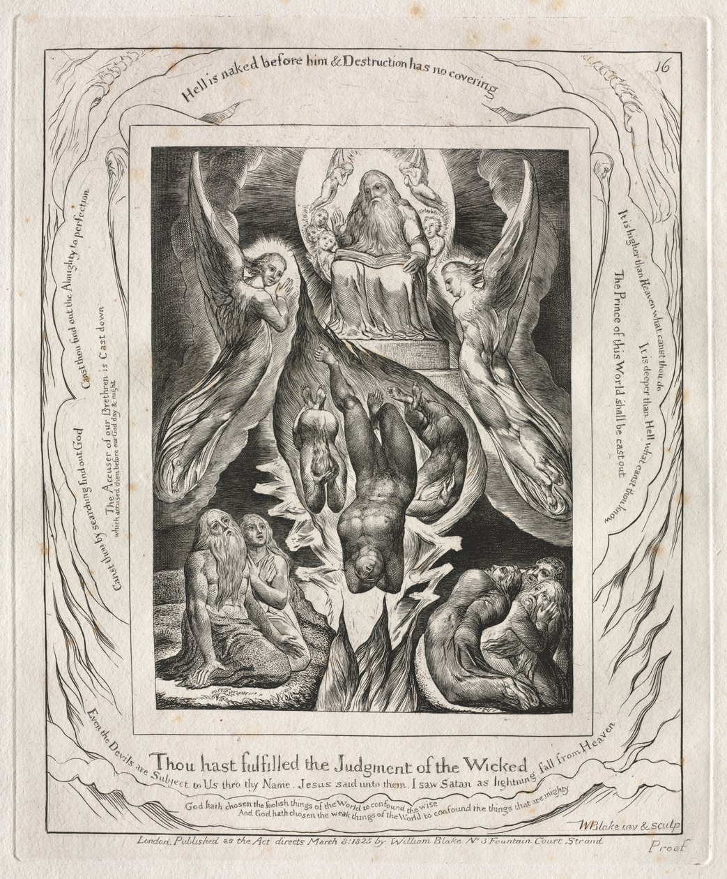 Jobin kirja: Pl. 16, Sinä olet täyttänyt jumalattomien tuomion tekijältä William Blake