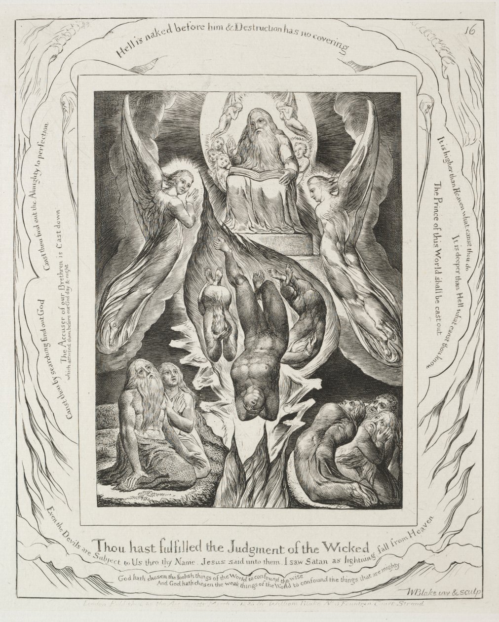 Jobin kirja: Pl. 16: Sinä täytät jumalattomien tuomion tekijältä William Blake