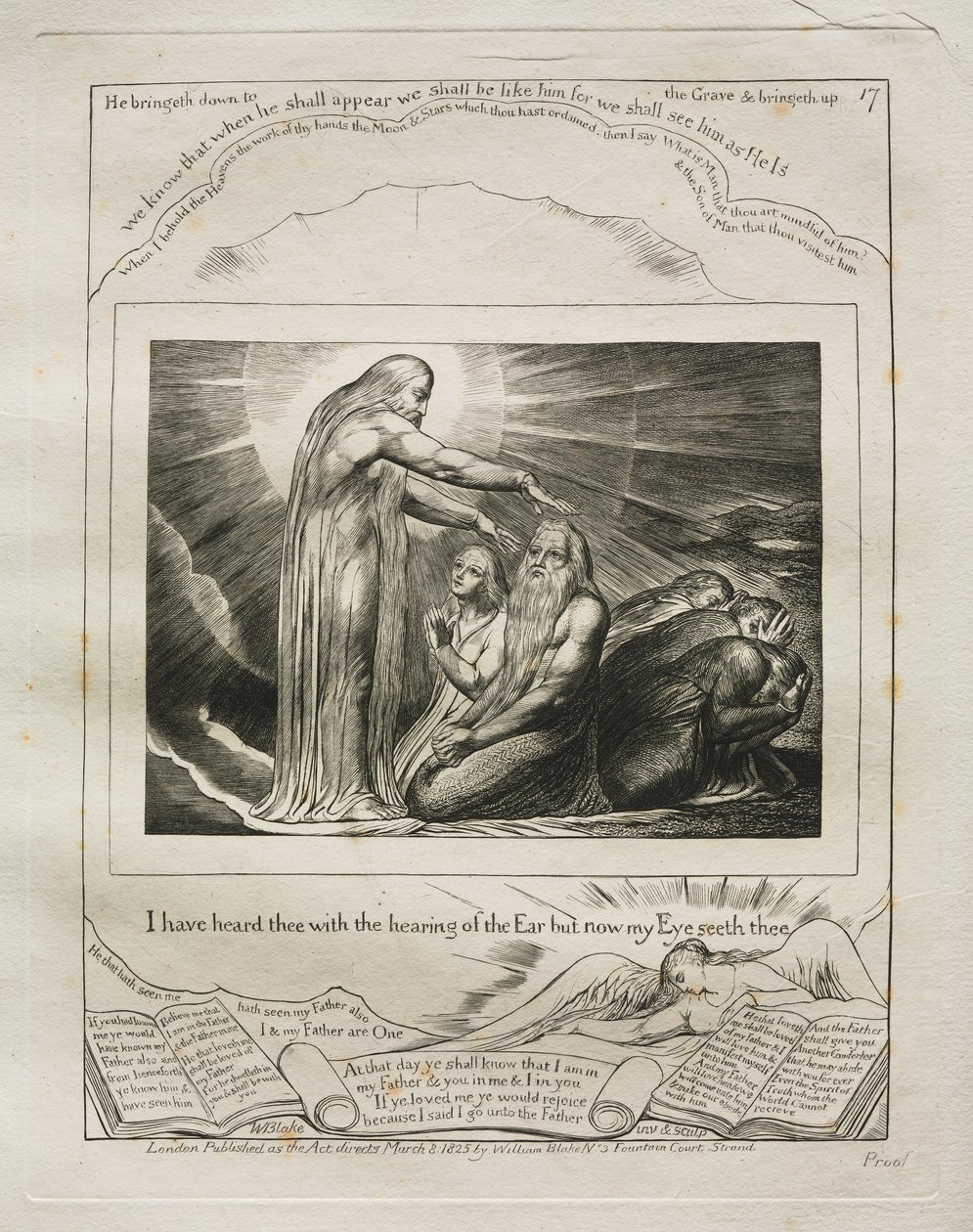 Jobin kirja: Pl. 17, Minä olen kuullut sinua korvan kuulolla, mutta nyt silmäni näkee sinut tekijältä William Blake