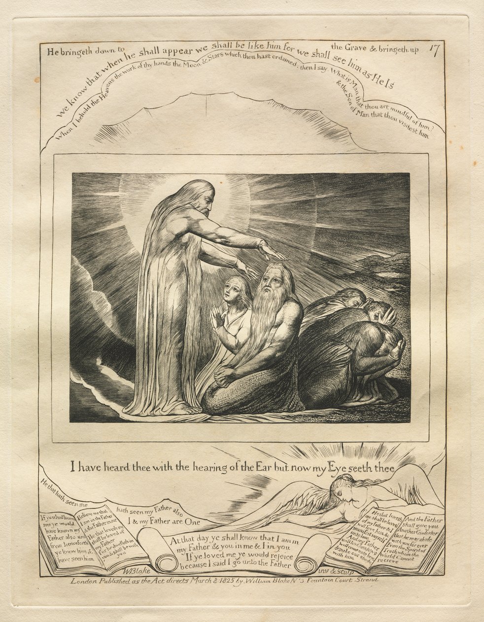 Jobin kirja: Pl. 17, Minä olen kuullut sinua korvan kuulolla, mutta nyt silmäni näkee sinut tekijältä William Blake