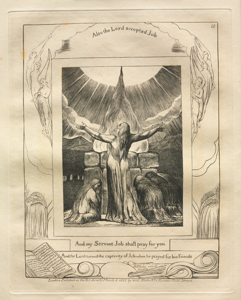 Jobin kirja: Pl. 18, ja palvelijani Job rukoilee puolestasi tekijältä William Blake