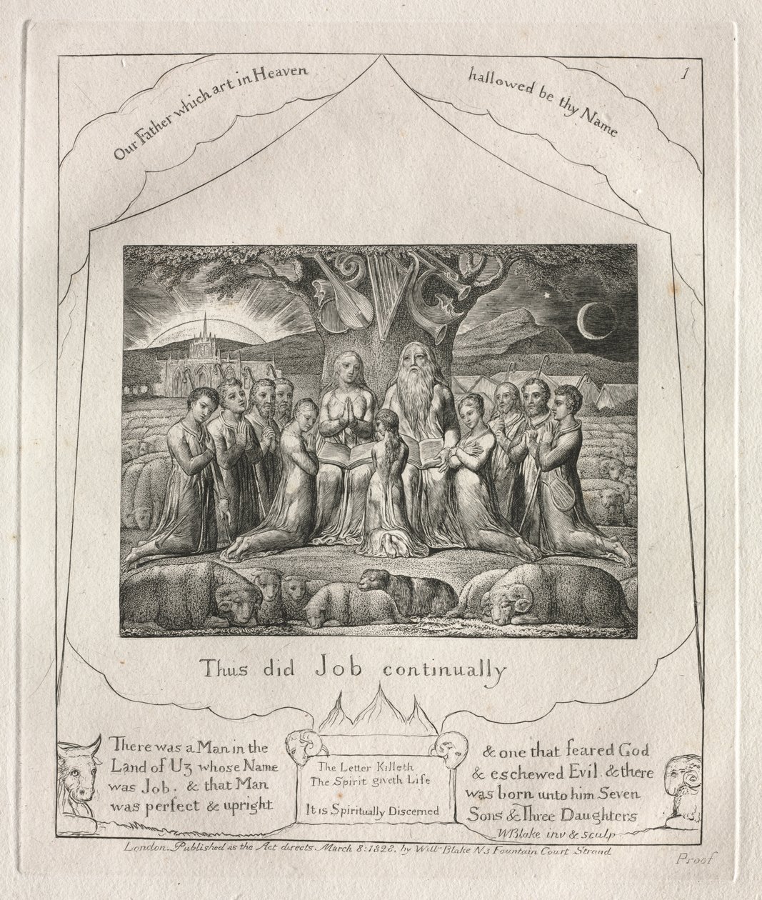 Jobin kirja: Pl. 1, Näin Job teki jatkuvasti tekijältä William Blake