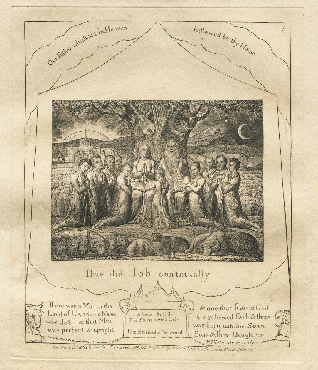 Jobin kirja: Pl. 1, Näin Job teki jatkuvasti tekijältä William Blake
