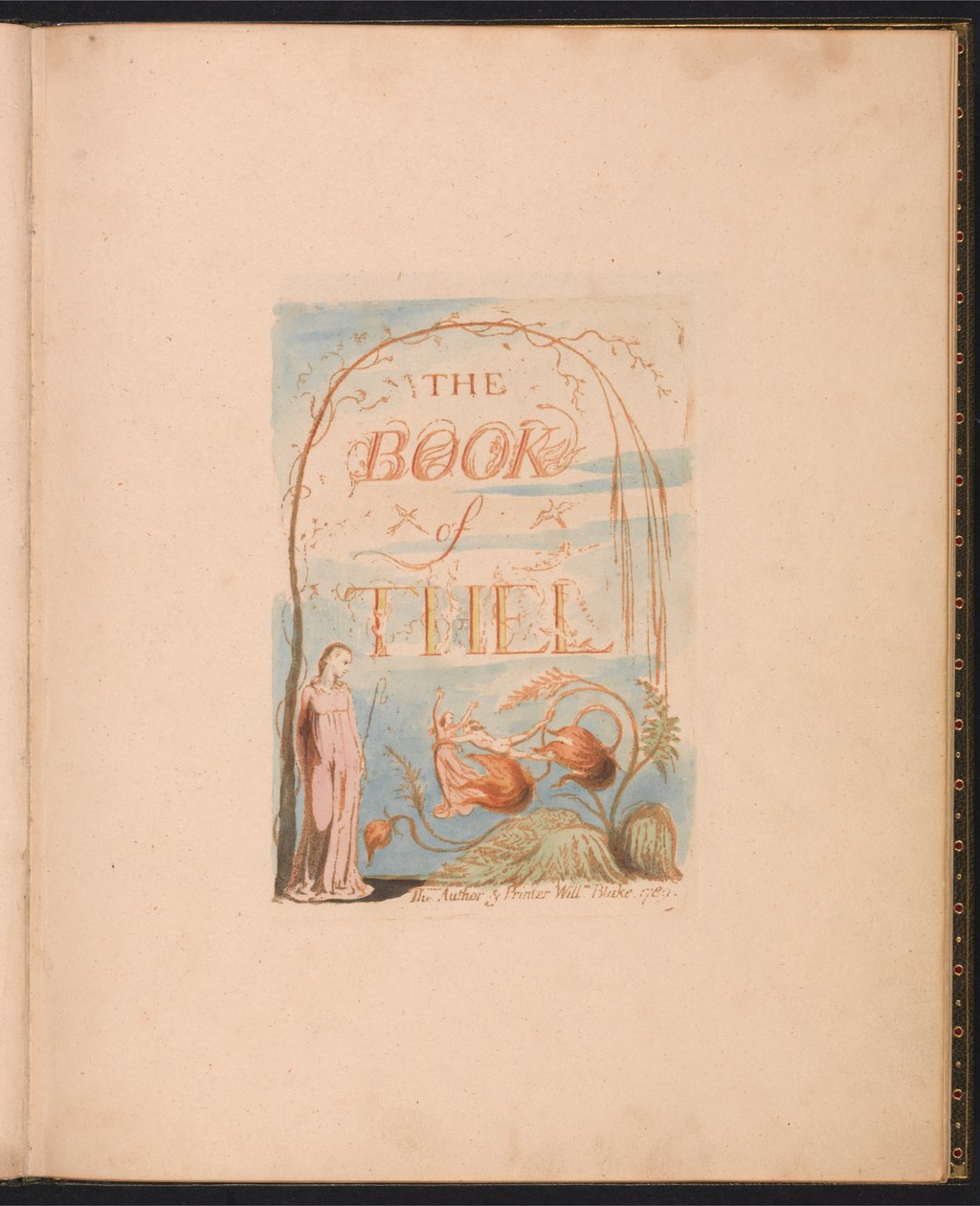The Book of Thel, levy 2, nimiölehti. tekijältä William Blake