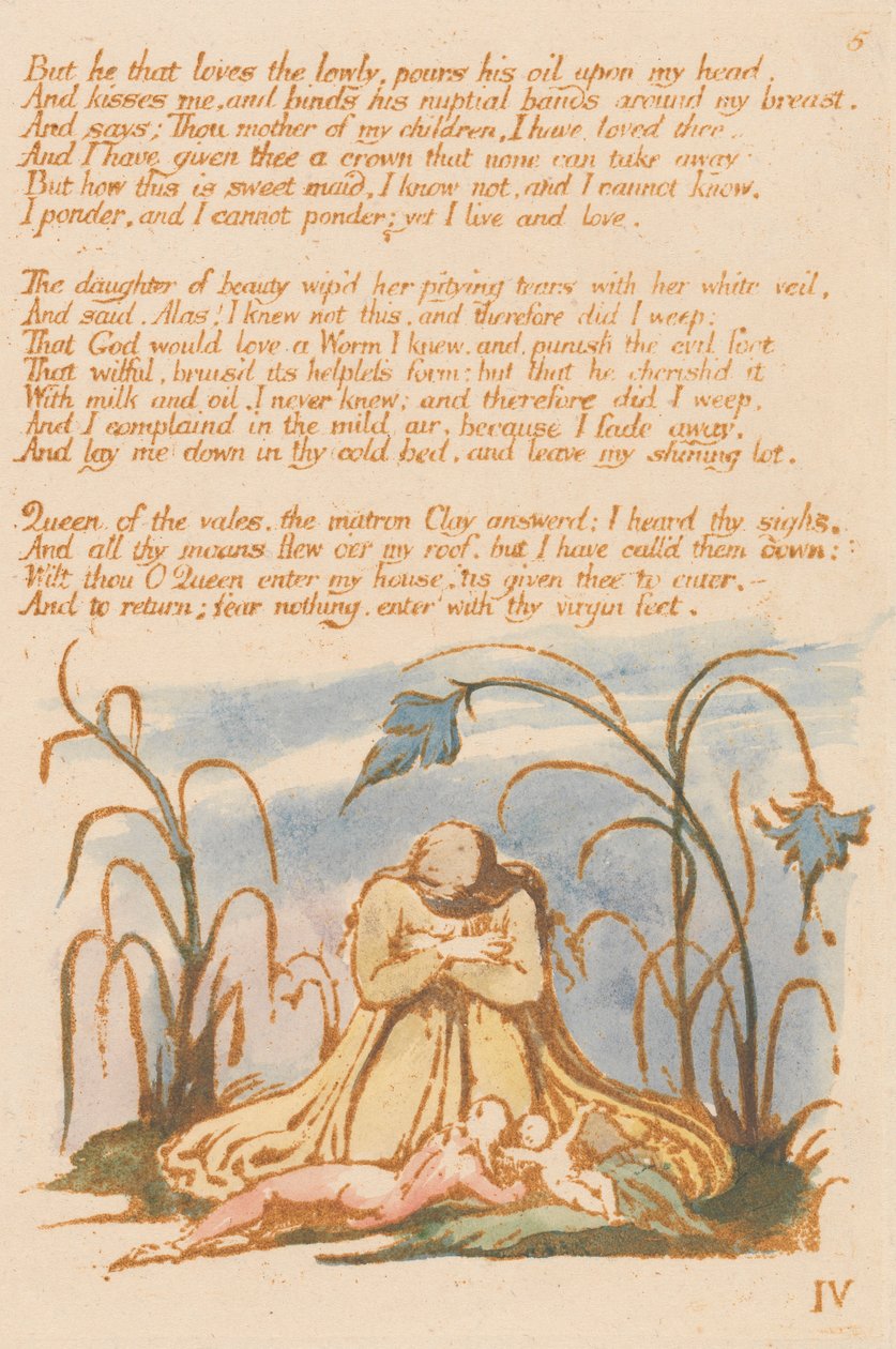 Thel-kirja, levy 7, "Mutta joka rakastaa nöyriä..." tekijältä William Blake