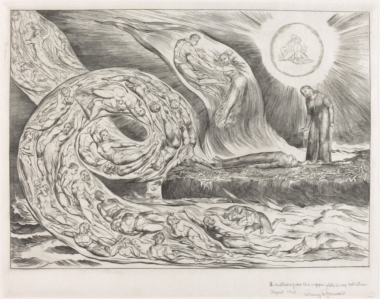 Himoisten ympyrä: Paolo ja Francesca, 1827. tekijältä William Blake