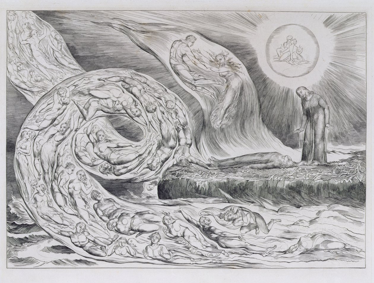 "Himoisten ympyrä", piirroksia Danten jumalallisesta komediasta tekijältä William Blake
