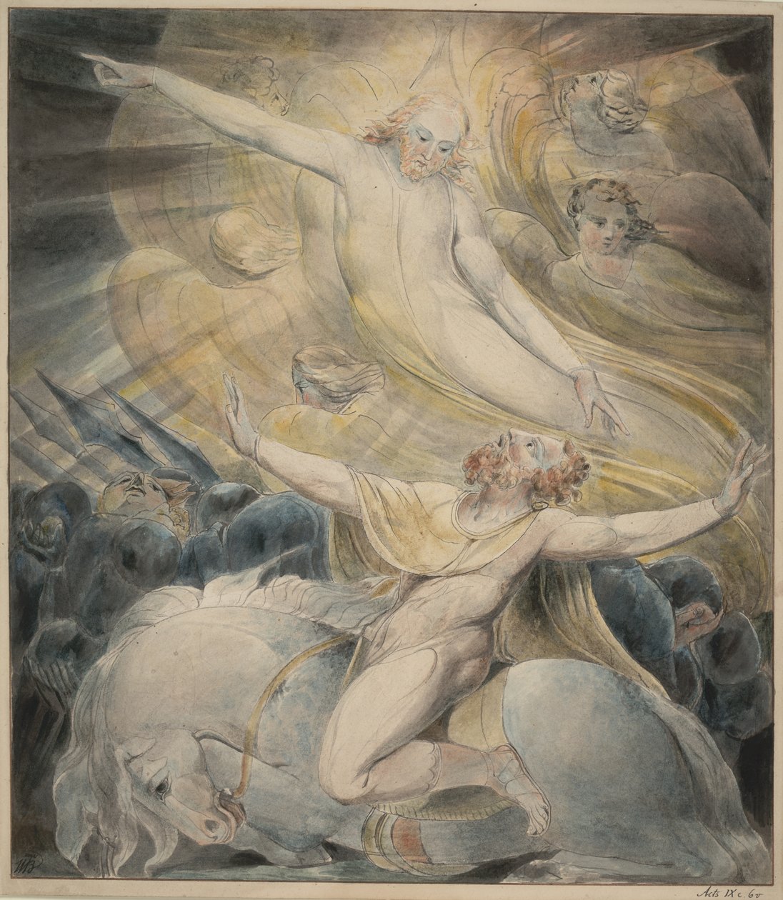 Saulin kääntymys, noin 1800 tekijältä William Blake