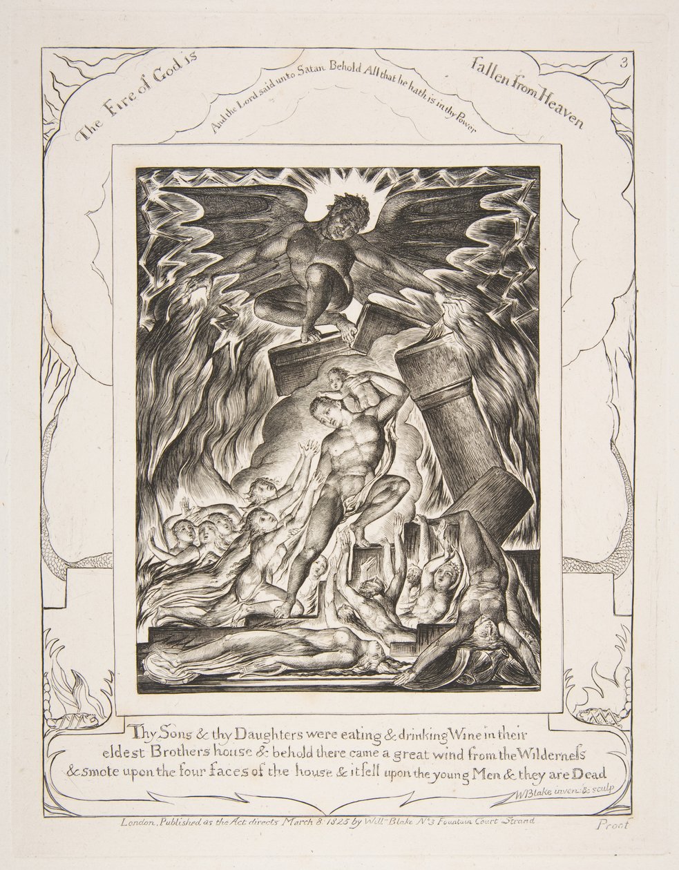 Jobs Sonsin tuho, Jobin kirjan kuvituksista, 1825-26. tekijältä William Blake