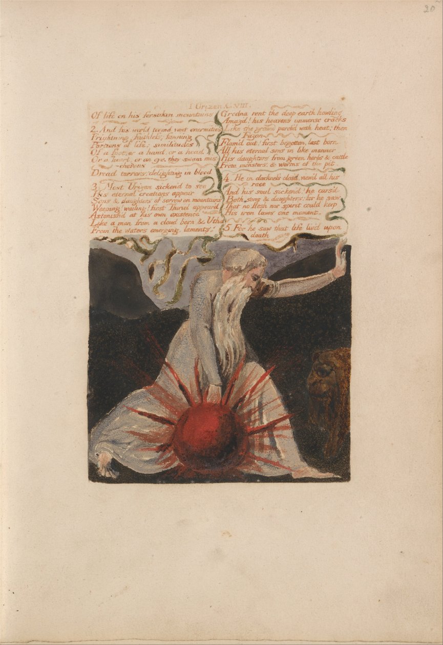 Urizenin ensimmäinen kirja, Bentley-kappale A. tekijältä William Blake