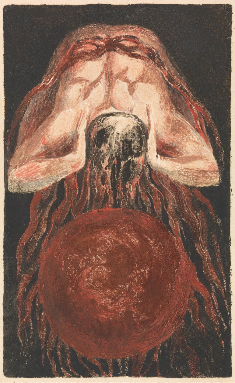 Urizenin ensimmäinen kirja, levy 16 (Bentley 17) tekijältä William Blake