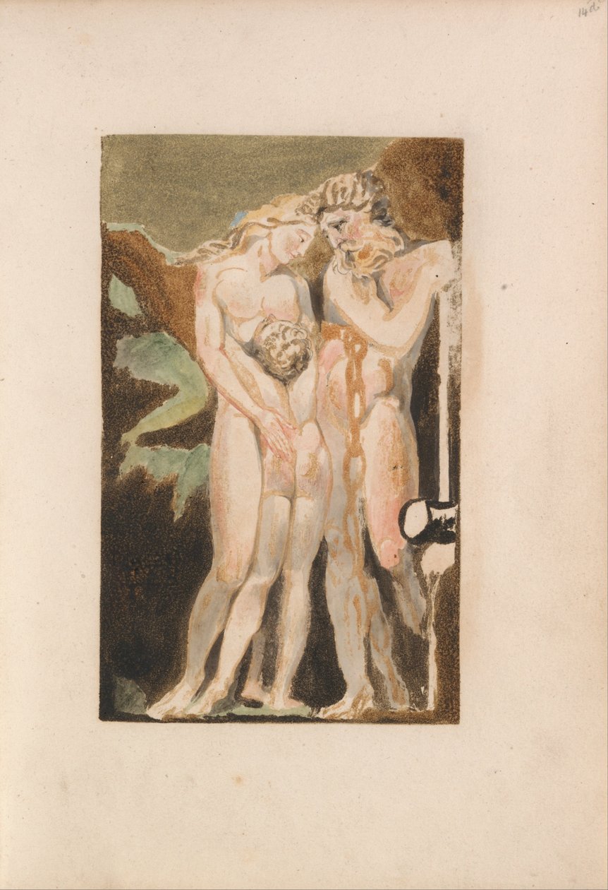 Urizenin ensimmäinen kirja, levy 18 (Bentley 21) tekijältä William Blake