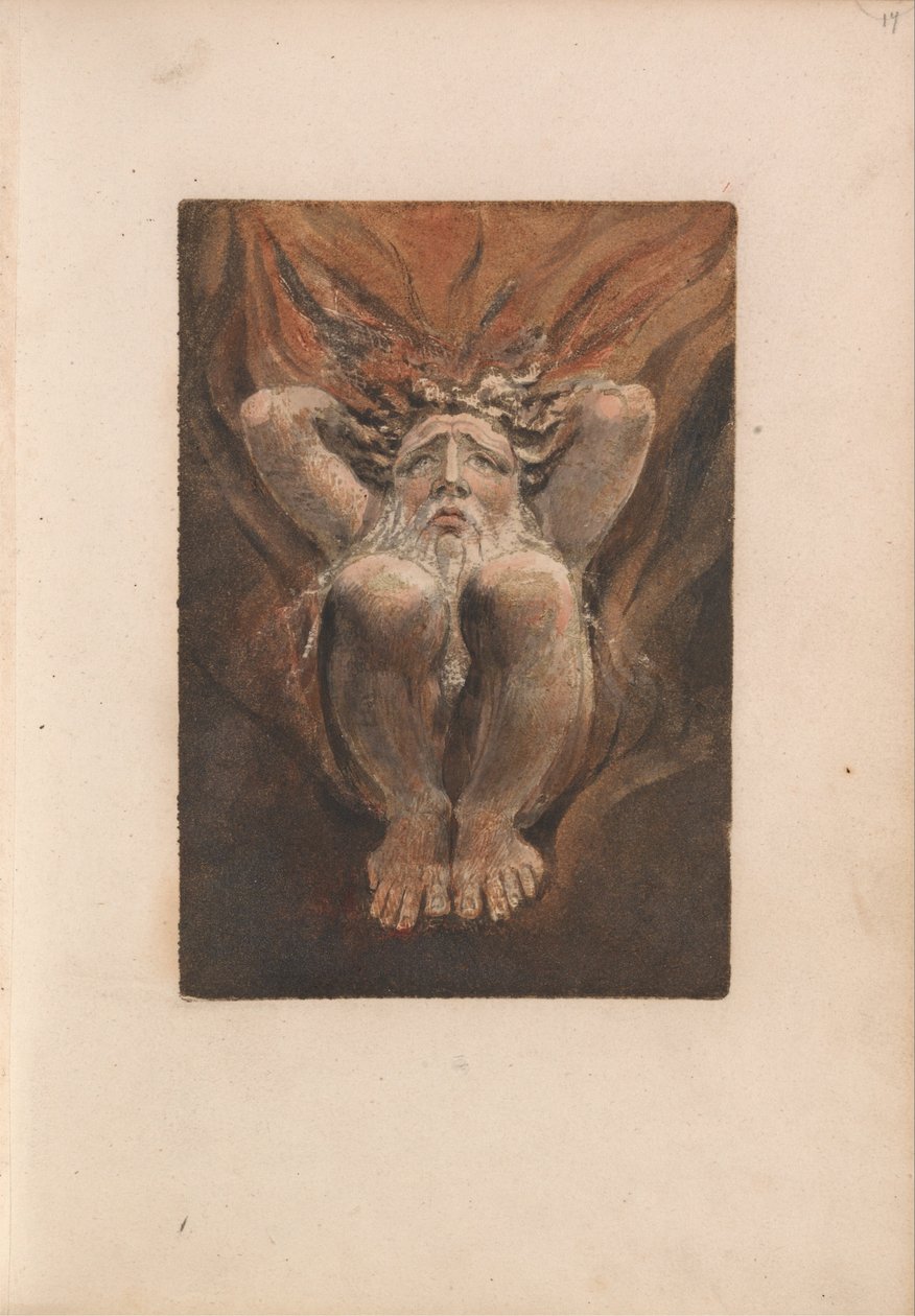 Urizenin ensimmäinen kirja, levy 21 (Bentley 16) tekijältä William Blake