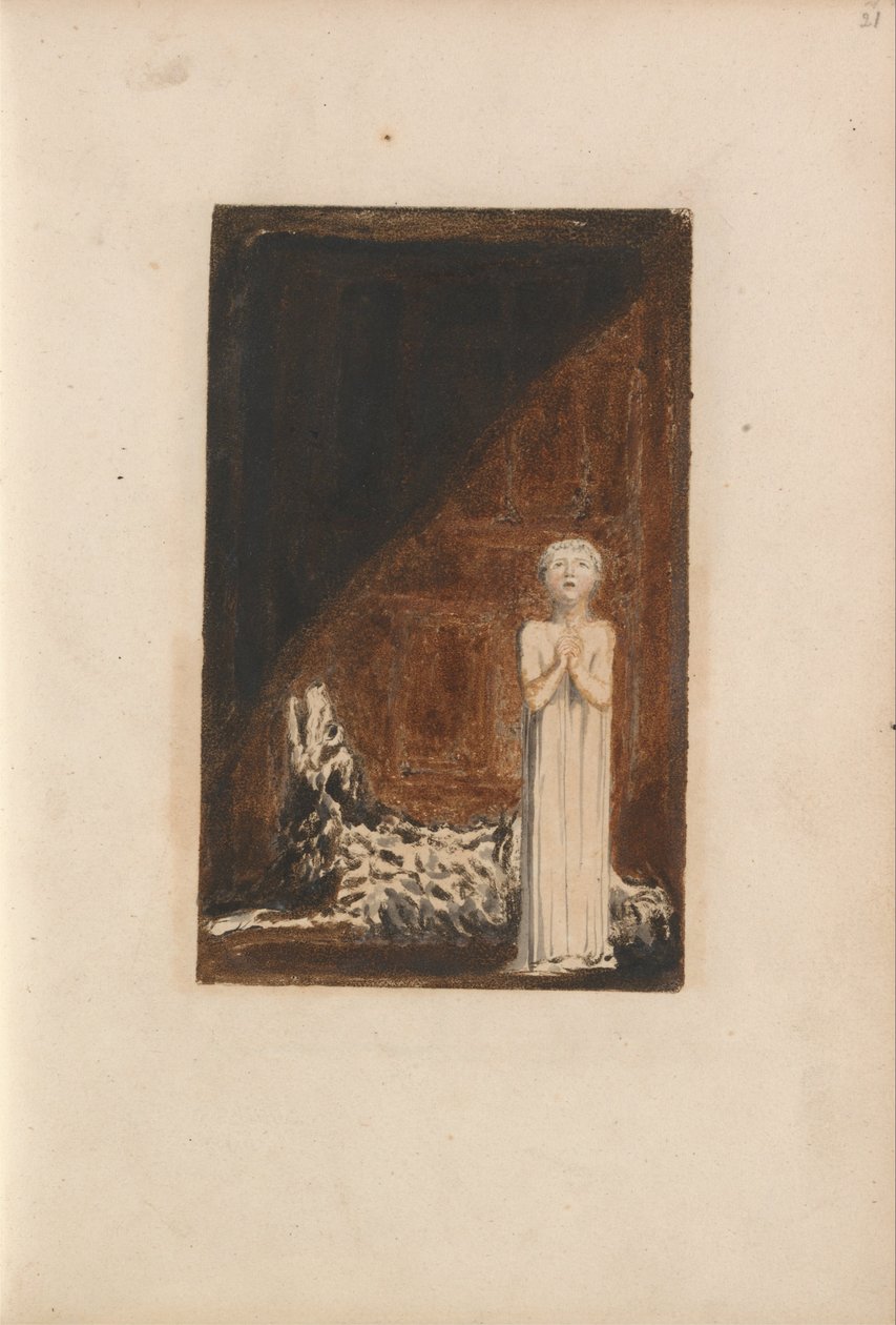 Urizenin ensimmäinen kirja, levy 25 (Bentley 26) tekijältä William Blake