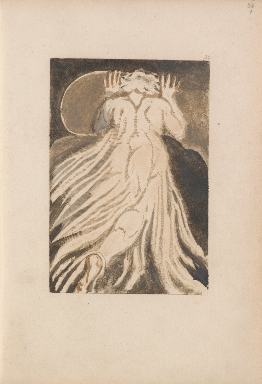 Urizenin ensimmäinen kirja, levy 28 (Bentley 27) tekijältä William Blake