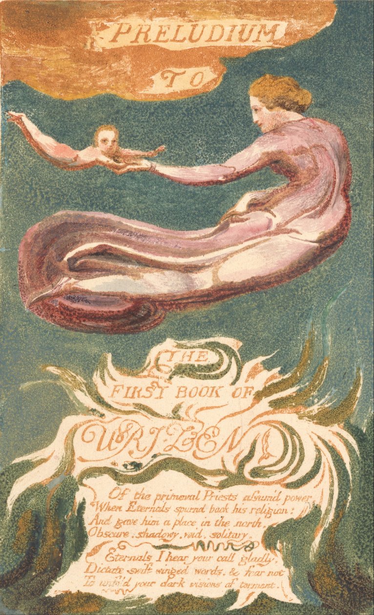 Urizenin ensimmäinen kirja, levy 2, Preludium Urizenin kirjaan (Bentley 2a) tekijältä William Blake