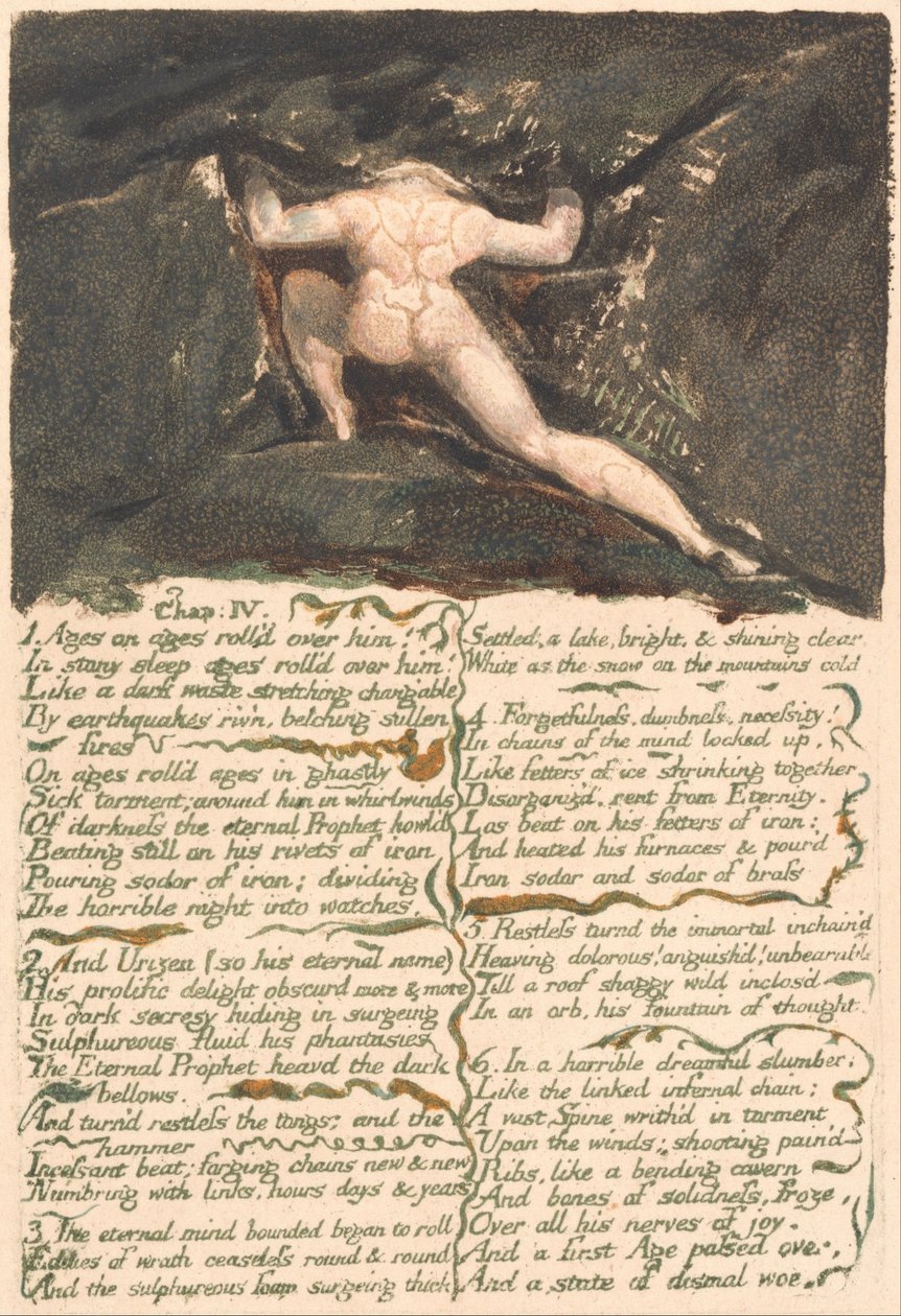 Urizenin ensimmäinen kirja, levy 9, luku IV tekijältä William Blake