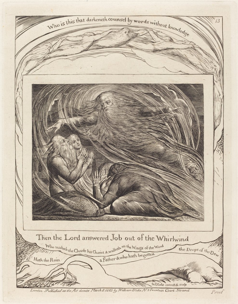 Herra vastaa Jobille pyörteestä tekijältä William Blake