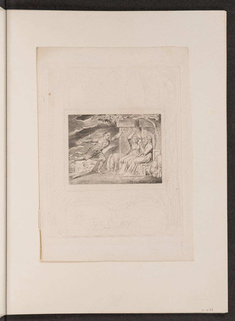 Sanansaattajat kertovat Jobille hänen onnettomuuksistaan, 1825. tekijältä William Blake