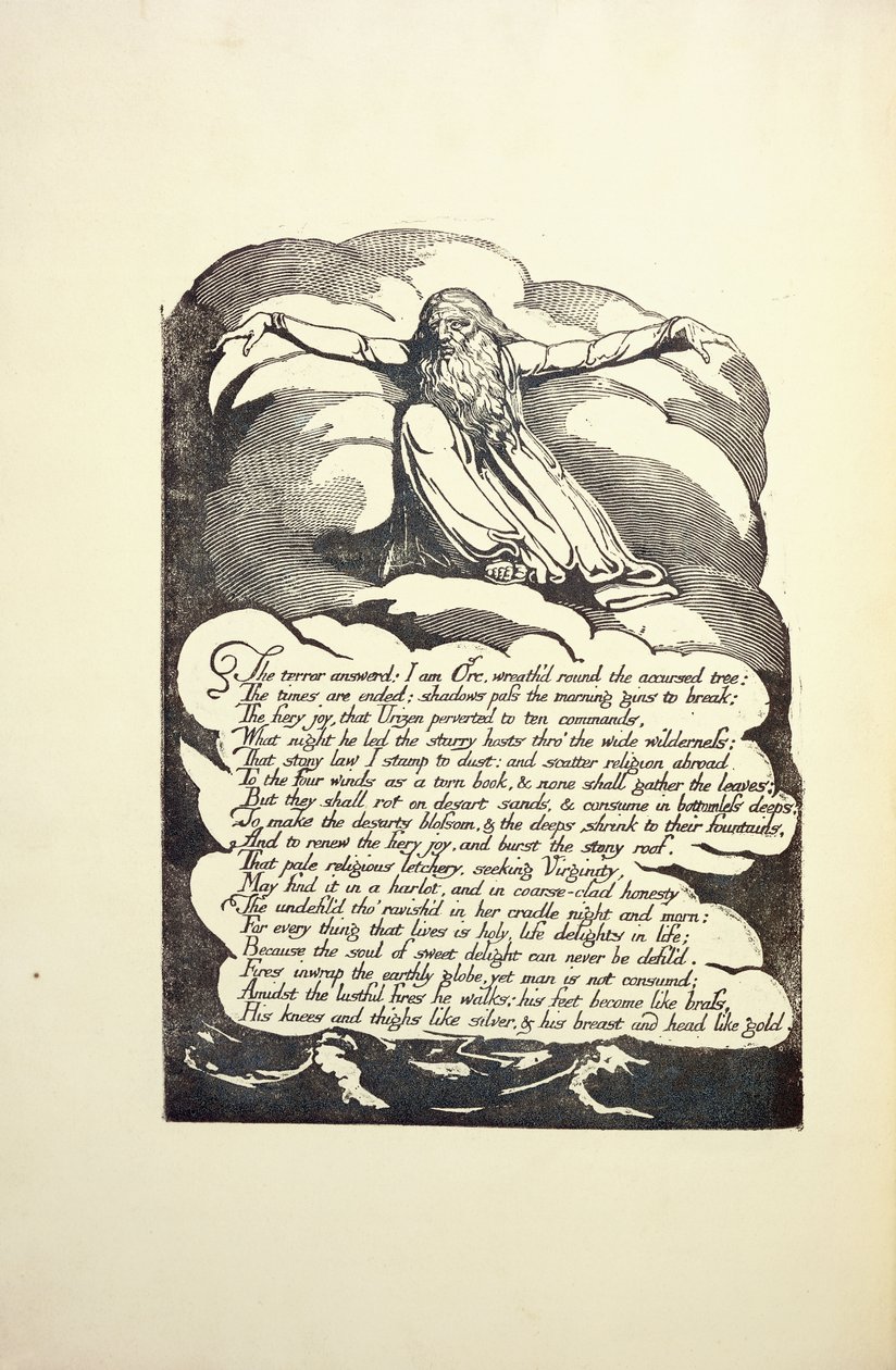 Terrorin vastaus, 1790-luvun puoliväli tekijältä William Blake