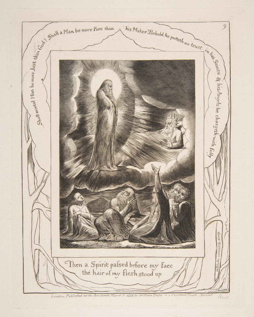 Näky Eliphasista, Jobin kirjan kuvituksista, 1825-26. tekijältä William Blake