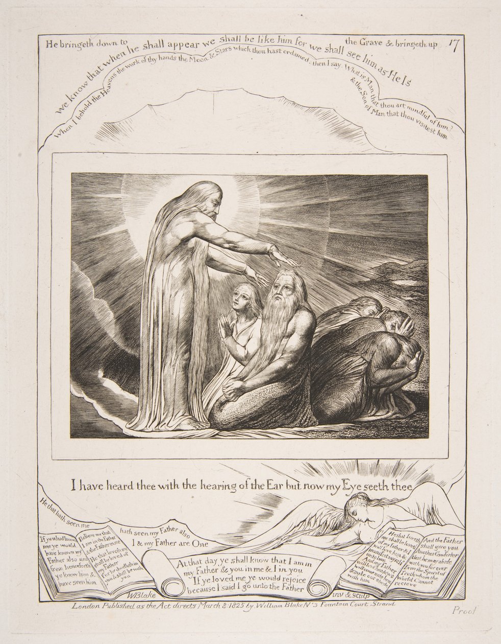 Jumalan visio, Jobin kirjan kuvituksista, 1825-26. tekijältä William Blake