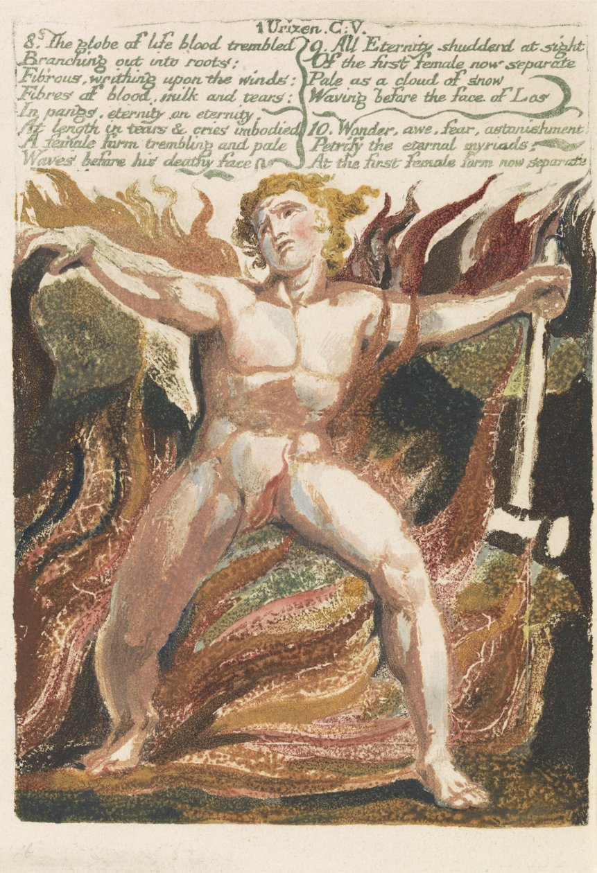 "Elämän veren maapallo vapisi...", levy 17 julkaisusta "The First Book of Urizen" tekijältä William Blake
