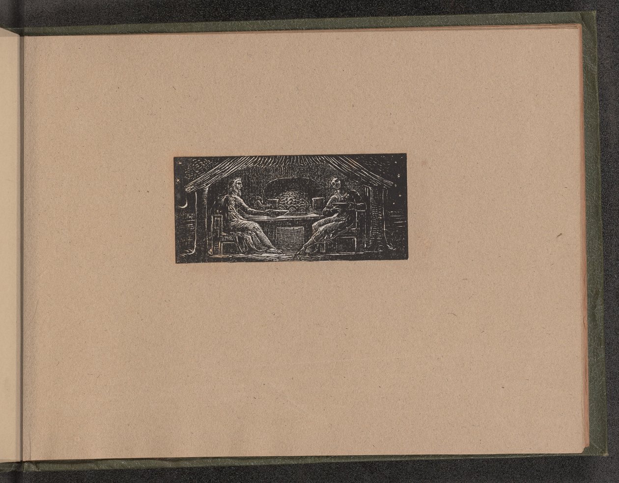Thenot ja Colinet syövät ilta-ateriansa, 1821. tekijältä William Blake