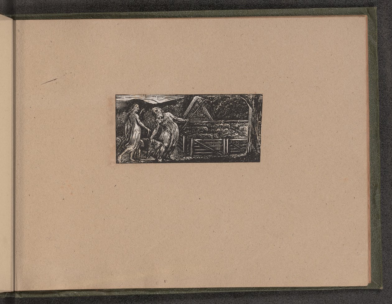 Thenot ja Colinet johtivat laumaansa yhdessä, 1821. tekijältä William Blake