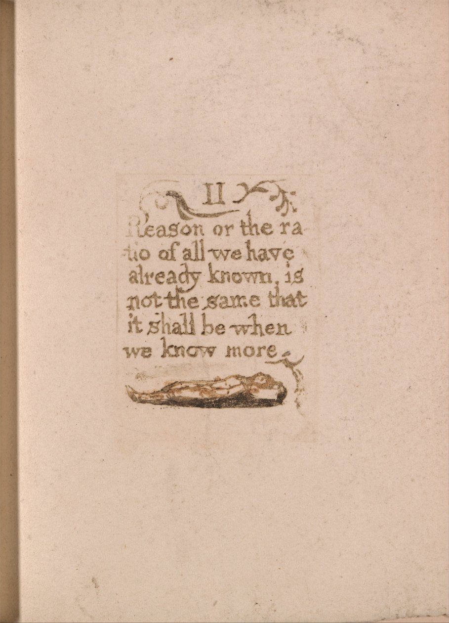 Ei ole luonnollista uskontoa, Taulu 11, II Syy tai suhde. . . . (Bentley b4) tekijältä William Blake