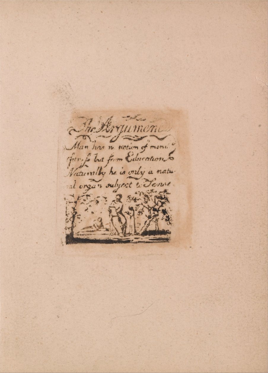 Luonnollista uskontoa ei ole, levy 2, Argumentti. . . . (Bentley a3) tekijältä William Blake