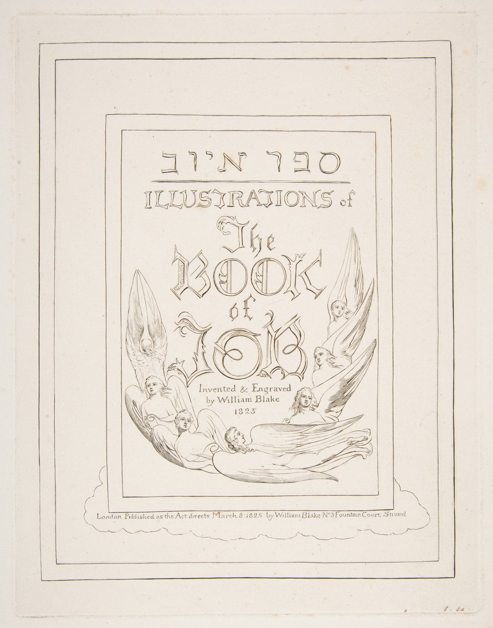 Nimisivu, Jobin kirjan kuvituksista, 1825-26. tekijältä William Blake