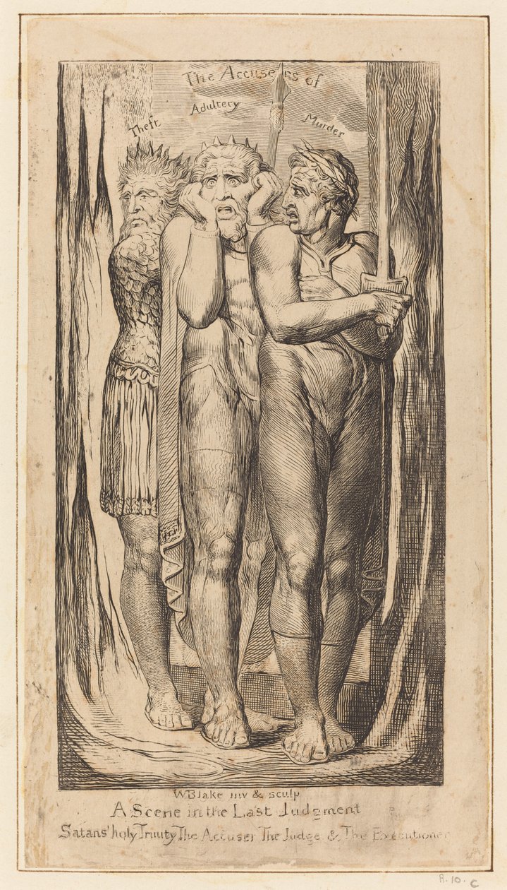 Sota (varkauden, aviorikoksen, murhan syyttäjät) tekijältä William Blake