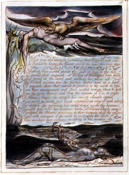 "What Time the Thirteen Governors", levy 13 julkaisusta "America, a Prophecy" tekijältä William Blake