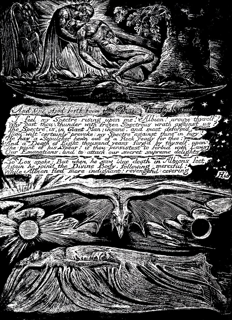 William Blake 1757-1827, englantilainen mystikko, runoilija, taidemaalari ja kaivertaja, 1804-1820 tekijältä William Blake