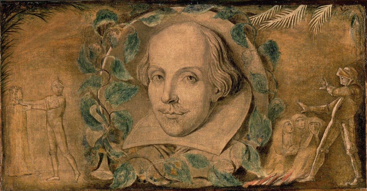 William Shakespeare, n. 1800-03 (tempera kankaalle) tekijältä William Blake