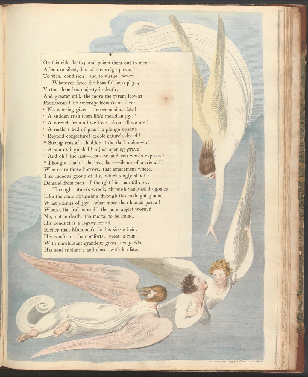 Youngin yön ajatukset, Sivu 41, Yksi säteilevä merkki, vanhurskaiden kuolinvuode tekijältä William Blake