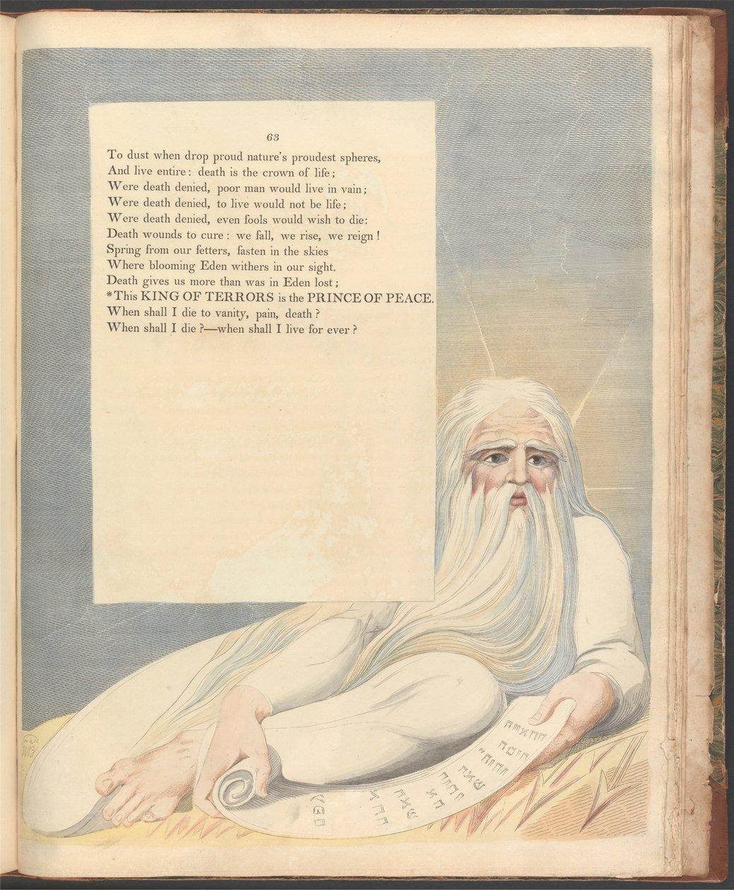 Youngin yön ajatuksia, sivu 63, "Tämä kauhujen kuningas on rauhan ruhtinas" tekijältä William Blake
