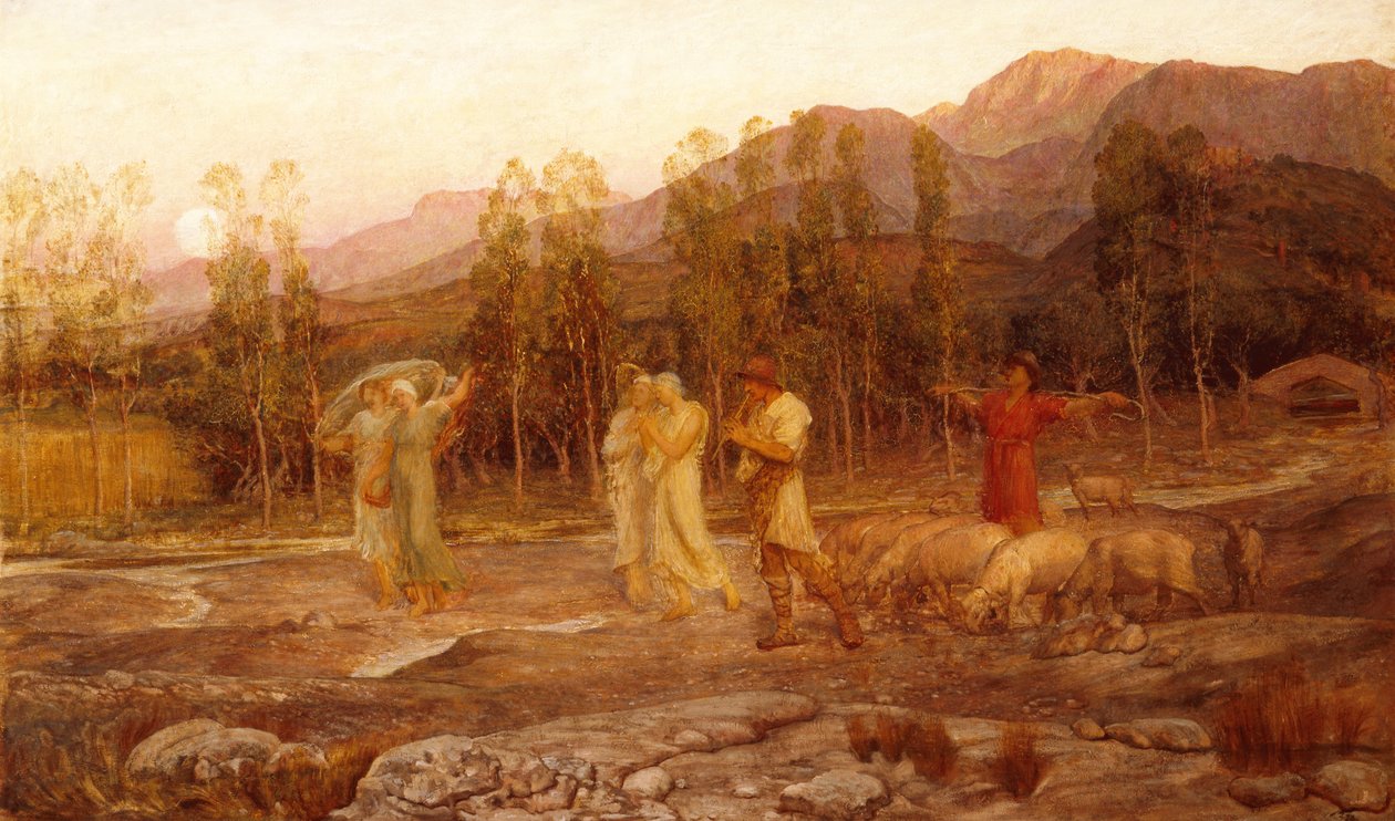 Pastoraali, Spartan laakson muisto (öljy kankaalle) tekijältä William Blake Richmond