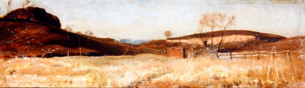 Dawn, Umbria, n. 1895 (öljy paneelille) tekijältä William Blake Richmond