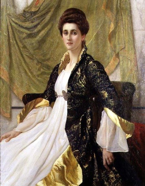 Rouva Ernest Moonin muotokuva, s. Emma de Villiers Lamb, n. 1888 tekijältä William Blake Richmond