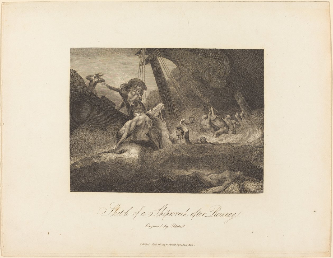 Luonnos haaksirikosta tekijältä William Blake after George Romney