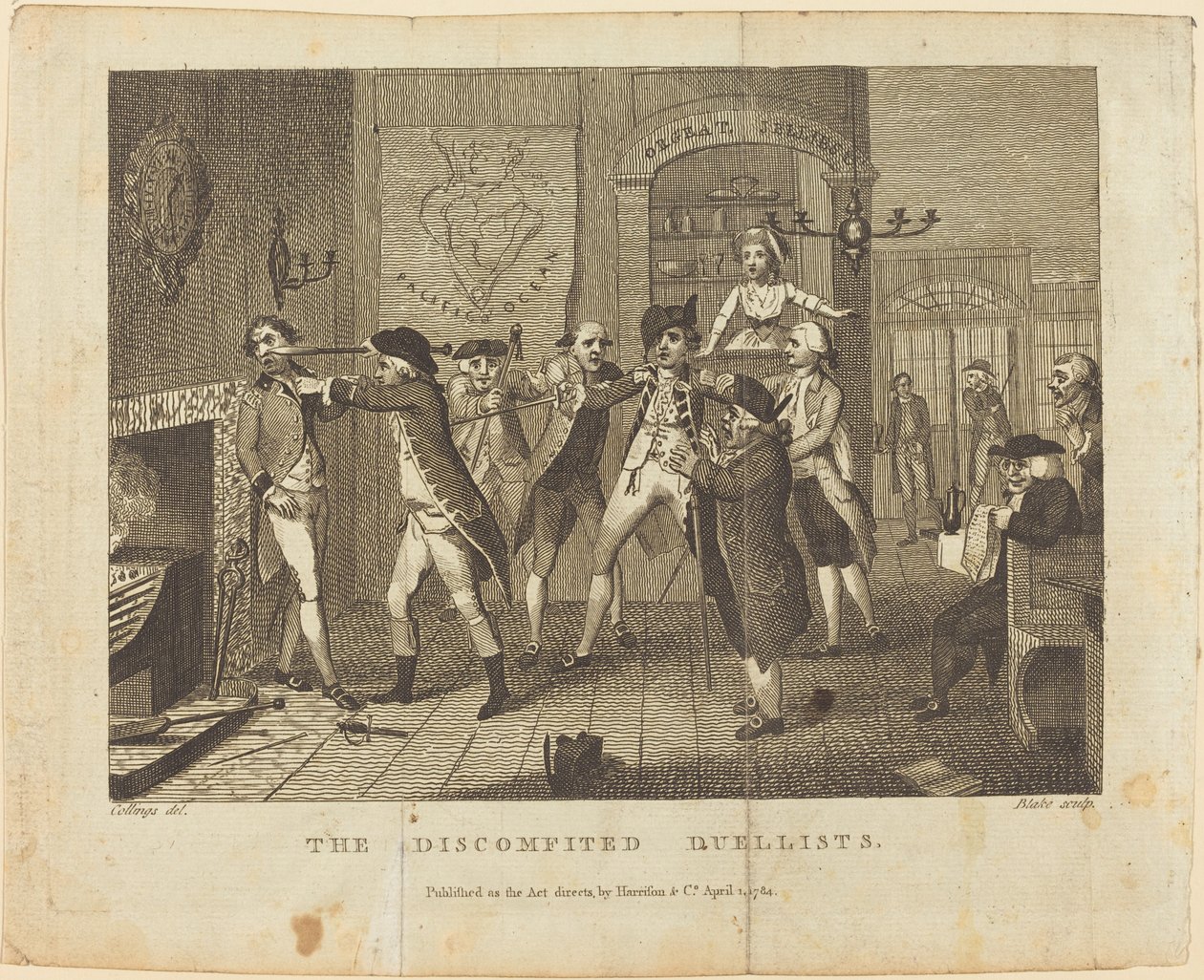 Hämmentyneet kaksintaistelijat tekijältä William Blake after Samuel Collings